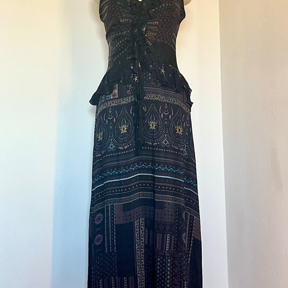 NWT Anthropologie Let Me Be Sheer Printed V-Neck Midi Dress Size M - Picture 3 of 5